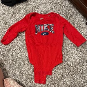 Nike Red Long Sleeve Kids Bodysuit